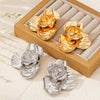 Flower Earrings for Women, Zinc Alloy Floral Design in Gold-Tone or Silver-Tone Finish - Product view 4