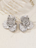 Flower Earrings for Women, Zinc Alloy Floral Design in Gold-Tone or Silver-Tone Finish - Silver