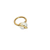 Snake and Open-Center Disc Ring, Gold-Tone Zinc Alloy with Pale Accent