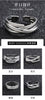 Open Ring for Men, Assorted Silver-Tone Textured, Braided, Chain-Link and Crossover Bands