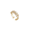 Leaf Wreath Ring, Gold-Tone Copper with Clear Accents, Adjustable Open Band