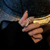 Snake Ring, Silver-Tone Alloy with Clear Accents, Winding Open Design