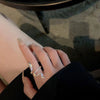 Snake Ring, Silver-Tone Alloy with Clear Accents, Winding Open Design