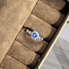 Blue Accent Open Ring for Women, Assorted Silver-Tone Floral, Butterfly and Geometric Designs