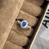 Blue Accent Open Ring for Women, Assorted Silver-Tone Floral, Butterfly and Geometric Designs
