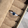 Blue Accent Open Ring for Women, Assorted Silver-Tone Floral, Butterfly and Geometric Designs