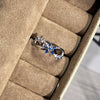 Blue Accent Open Ring for Women, Assorted Silver-Tone Floral, Butterfly and Geometric Designs