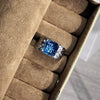 Blue Accent Open Ring for Women, Assorted Silver-Tone Floral, Butterfly and Geometric Designs