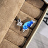 Blue Accent Open Ring for Women, Assorted Silver-Tone Floral, Butterfly and Geometric Designs