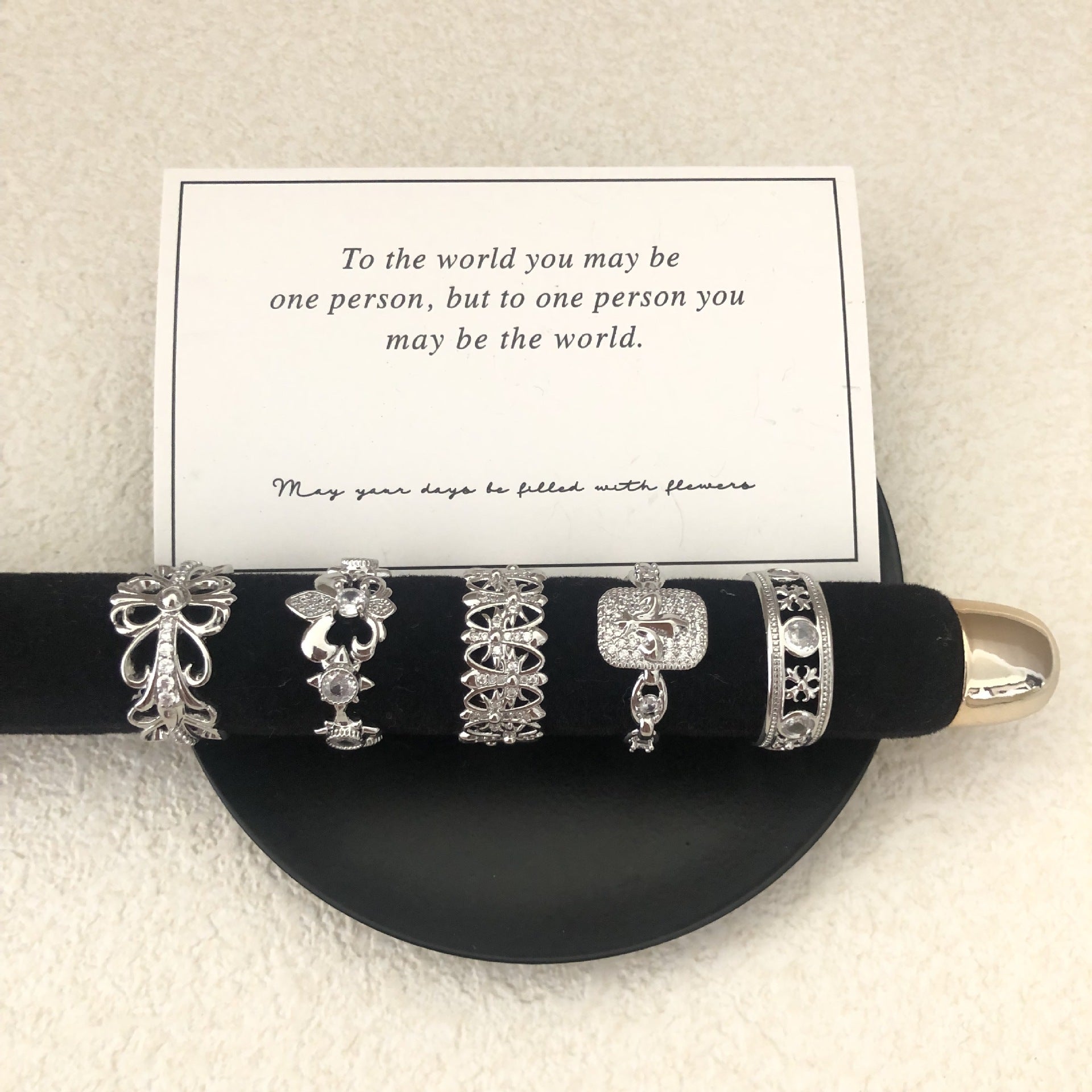 Silver-Tone Open Ring for Women, Assorted Floral, Cross and Ornate Cutout Designs