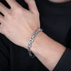Tooth-Pattern Bracelet, Polished Titanium Steel Band with Geometric H-Link Design - Product view 3