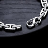 Tooth-Pattern Bracelet, Polished Titanium Steel Band with Geometric H-Link Design - Product view 4