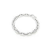 Tooth-Pattern Bracelet, Polished Titanium Steel Band with Geometric H-Link Design - Product view 5