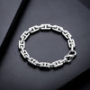 Tooth-Pattern Bracelet, Polished Titanium Steel Band with Geometric H-Link Design - S801-a (tooth pattern h bracelet)