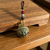 Taotie Bell Charm, Antique Bronze-Tone Zinc Alloy, 8 Cord or Key Ring Options