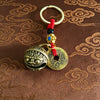 Taotie Bell Charm, Antique Bronze-Tone Zinc Alloy, 8 Cord or Key Ring Options