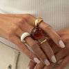 Mixed-Style Ring Set, Alloy with Gold-Tone and Colored Designs, 4 or 5 Pieces