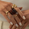 Mixed-Style Ring Set, Alloy with Gold-Tone and Colored Designs, 4 or 5 Pieces
