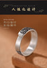 Cloud-Pattern Ring for Men, Antique Silver-Tone Engraved Open Band