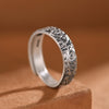 Cloud-Pattern Ring for Men, Antique Silver-Tone Engraved Open Band