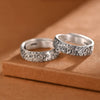Cloud-Pattern Ring for Men, Antique Silver-Tone Engraved Open Band