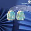 Irregular Drop Earrings for Women, Gold-Tone Copper Design with Multicolor Zircon Accents - Product view 1