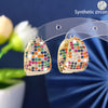 Irregular Drop Earrings for Women, Gold-Tone Copper Design with Multicolor Zircon Accents - Ed81732-jc gold color