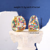 Irregular Drop Earrings for Women, Gold-Tone Copper Design with Multicolor Zircon Accents - Product view 3