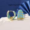 Irregular Drop Earrings for Women, Gold-Tone Copper Design with Multicolor Zircon Accents - Product view 4