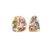 Irregular Drop Earrings for Women, Gold-Tone Copper Design with Multicolor Zircon Accents - Product view 5