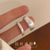 Brushed Band Ring, Silver-Tone Copper with Adjustable Opening, Wide or Narrow Design