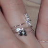 Delicate Accent Ring, Silver-Tone Copper, Plain Band, Bow, Cross, Flower or Heart