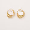 Layered Shell-Style Earrings for Women, Copper Design with Iridescent Multi-Layer Accents - Product view 5