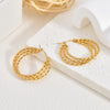 Hoop Earrings for Women, Gold-Tone Stainless Steel Designs with Layered and Geometric Profiles - Gold gold erc-43 / 18k gold