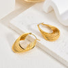 Hoop Earrings for Women, Gold-Tone Stainless Steel Designs with Layered and Geometric Profiles - Gold erc-44 / 18k gold