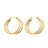 Hoop Earrings for Women, Gold-Tone Stainless Steel Designs with Layered and Geometric Profiles - Product view 5