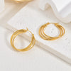 Hoop Earrings for Women, Gold-Tone Stainless Steel Designs with Layered and Geometric Profiles - Gold erc-41 / 18k gold
