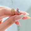 Sun and Moon Rings, Copper with Clear and Blue Accents, Adjustable Bands, Single Ring or Pair