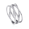 Cross-Line Ring for Women, Openwork Stainless Steel Band in Gold or Steel Tone, Sizes 6-9 - Steel color cross line ring / No. 6 / Steel color cross line ring / No. 7 / Steel color cross line ring / No. 8 / Steel color cross line ring / No. 9