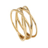 Cross-Line Ring for Women, Openwork Stainless Steel Band in Gold or Steel Tone, Sizes 6-9 - Product view 5