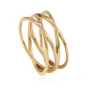 Cross-Line Ring for Women, Openwork Stainless Steel Band in Gold or Steel Tone, Sizes 6-9 - Gold cross line ring / No. 6 / Gold cross line ring / No. 7 / Gold cross line ring / No. 8 / Gold cross line ring / No. 9