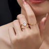 Marquise Accent Ring Set, Zinc Alloy with Clear Accents, Gold or Silver-Tone, 3 Pieces, Sizes 6-10
