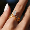 Marquise Accent Ring Set, Zinc Alloy with Clear Accents, Gold or Silver-Tone, 3 Pieces, Sizes 6-10