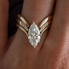 Marquise Accent Ring Set, Zinc Alloy with Clear Accents, Gold or Silver-Tone, 3 Pieces, Sizes 6-10