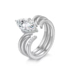 Marquise Accent Ring Set, Zinc Alloy with Clear Accents, Gold or Silver-Tone, 3 Pieces, Sizes 6-10