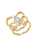 Marquise Accent Ring Set, Zinc Alloy with Clear Accents, Gold or Silver-Tone, 3 Pieces, Sizes 6-10