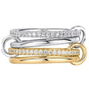 Linked Band Ring, Copper with Clear Accents, Gold-Tone or Two-Tone, 5 Designs, Sizes 5-12