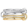 Linked Band Ring, Copper with Clear Accents, Gold-Tone or Two-Tone, 5 Designs, Sizes 5-12
