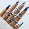 Adjustable Geometric Ring Sets for Women, Zinc Alloy Designs with Separate Silver-Tone Cross Ring Option - Single cross silver ring