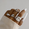 Adjustable Geometric Ring Sets for Women, Zinc Alloy Designs with Separate Silver-Tone Cross Ring Option - Ring set 2